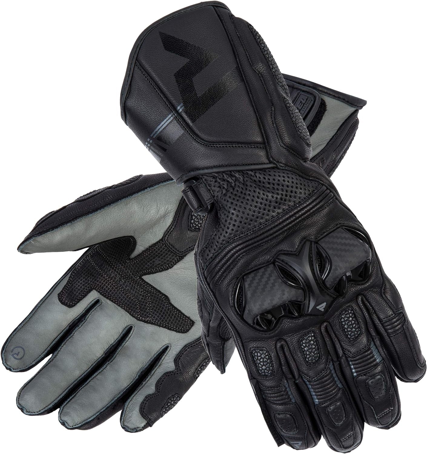 REBEL HORN - GUANTES PIEL ST LONG BLACK/GREY - SECURTEX MOTOR S.L (t/a MaximoMoto)
