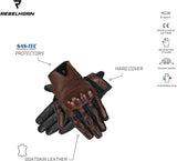REBEL HORN - GUANTES PIEL THUG II LADY BROWN - SECURTEX MOTOR S.L (t/a MaximoMoto)
