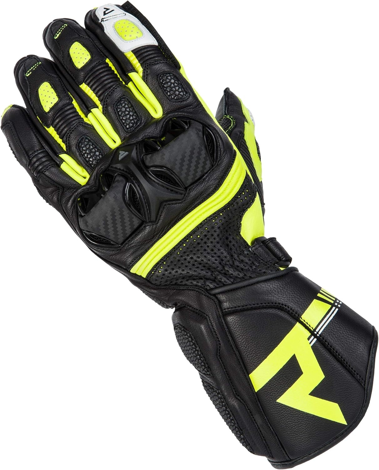 REBEL HORN - GUANTES PIEL ST LONG NEGRO/GRIS/VERDE FLOR - SECURTEX MOTOR S.L (t/a MaximoMoto)
