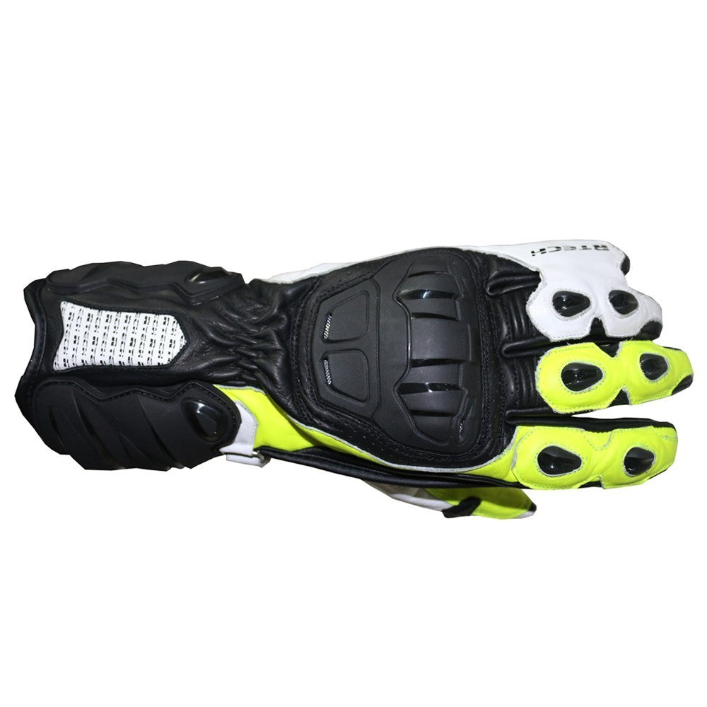 R-TECH - Guante Piel Hawk Negro/Amarillo Fluor - SECURTEX MOTOR S.L (t/a MaximoMoto)