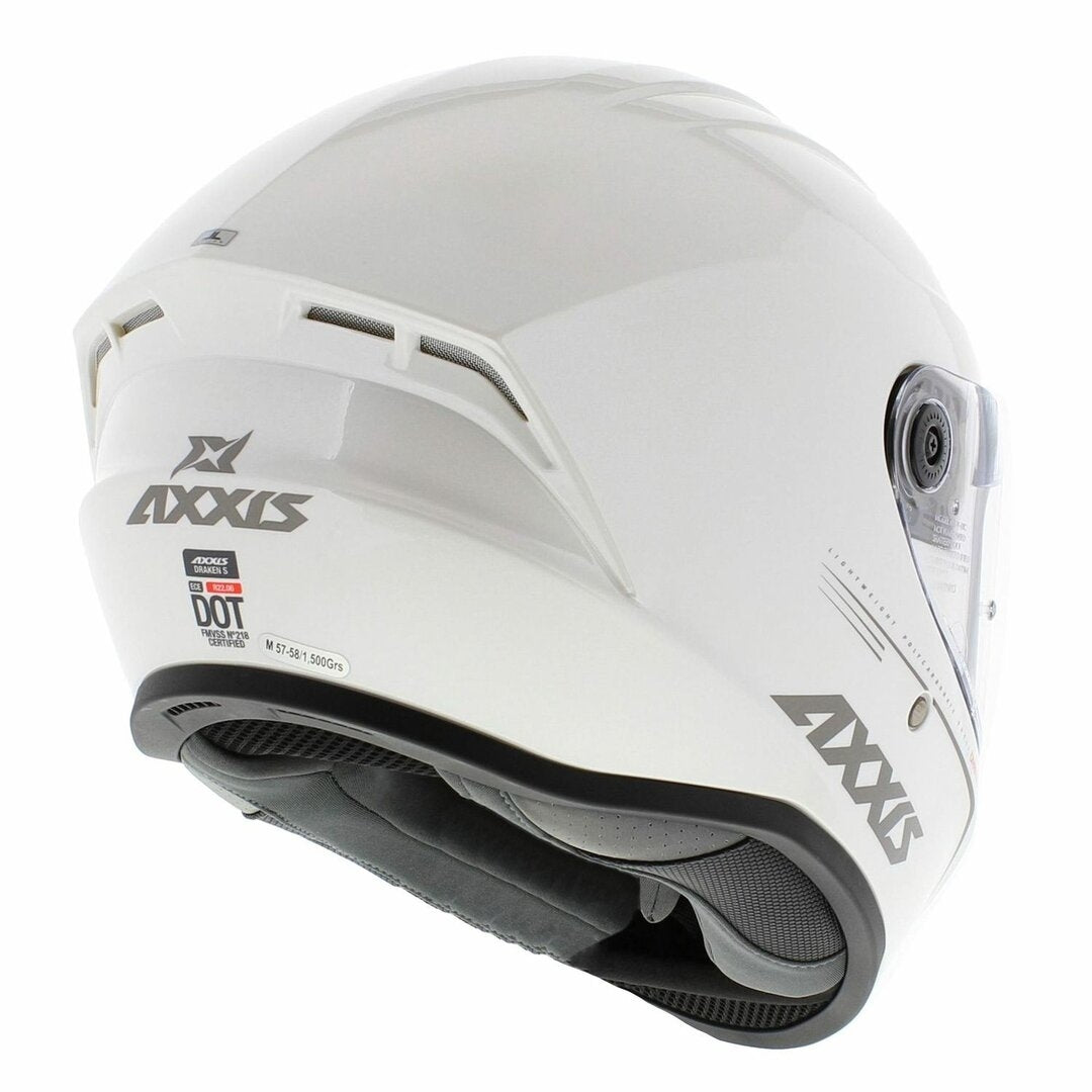 AXXIS-CASCO FF112C DRAKEN S SOLID V.2 A10 BLANCO PERLA BRILLO