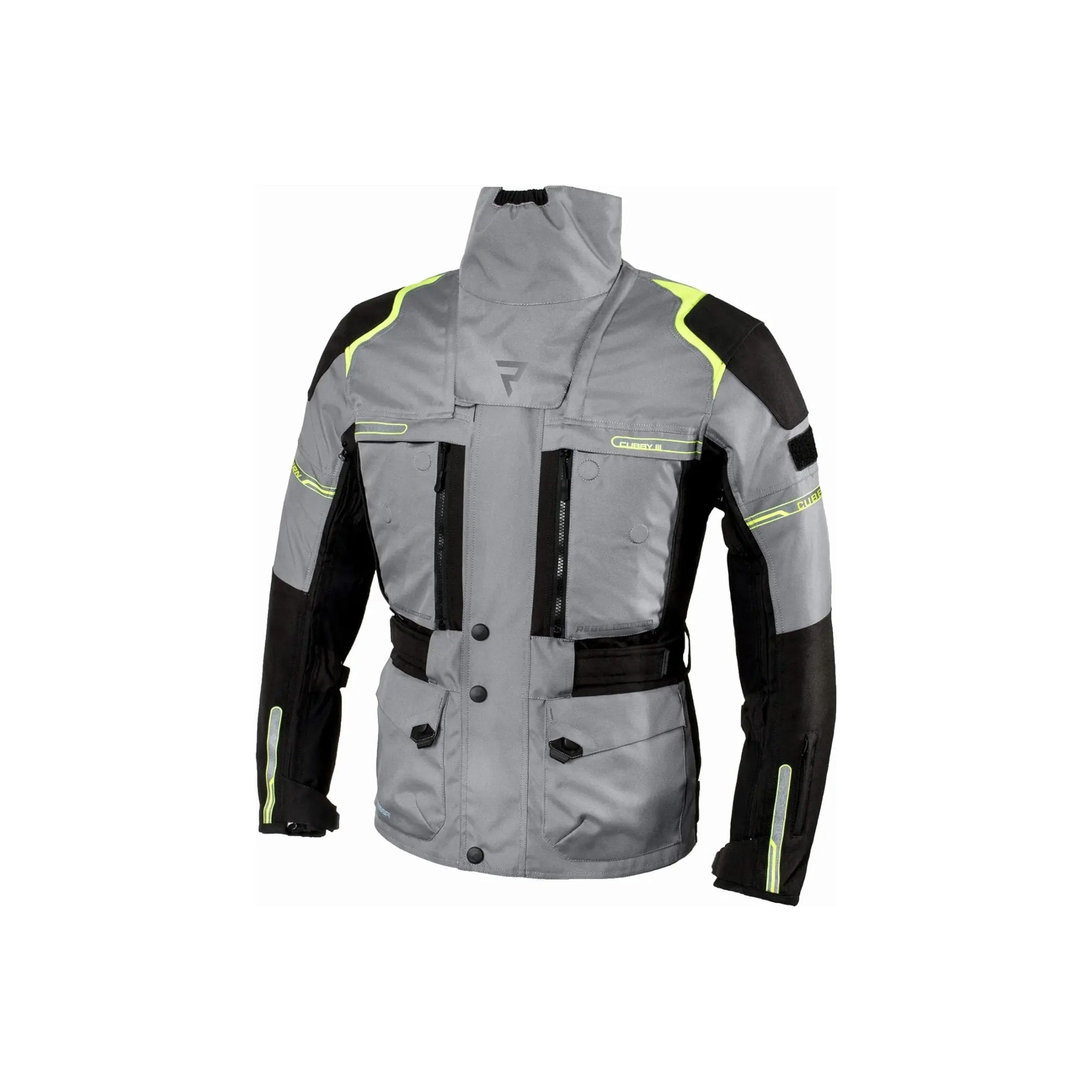 REBEL HORN - TEXTILE JACKET CUBBY IV BLACK/GREY/YELL - SECURTEX MOTOR S.L (t/a MaximoMoto)