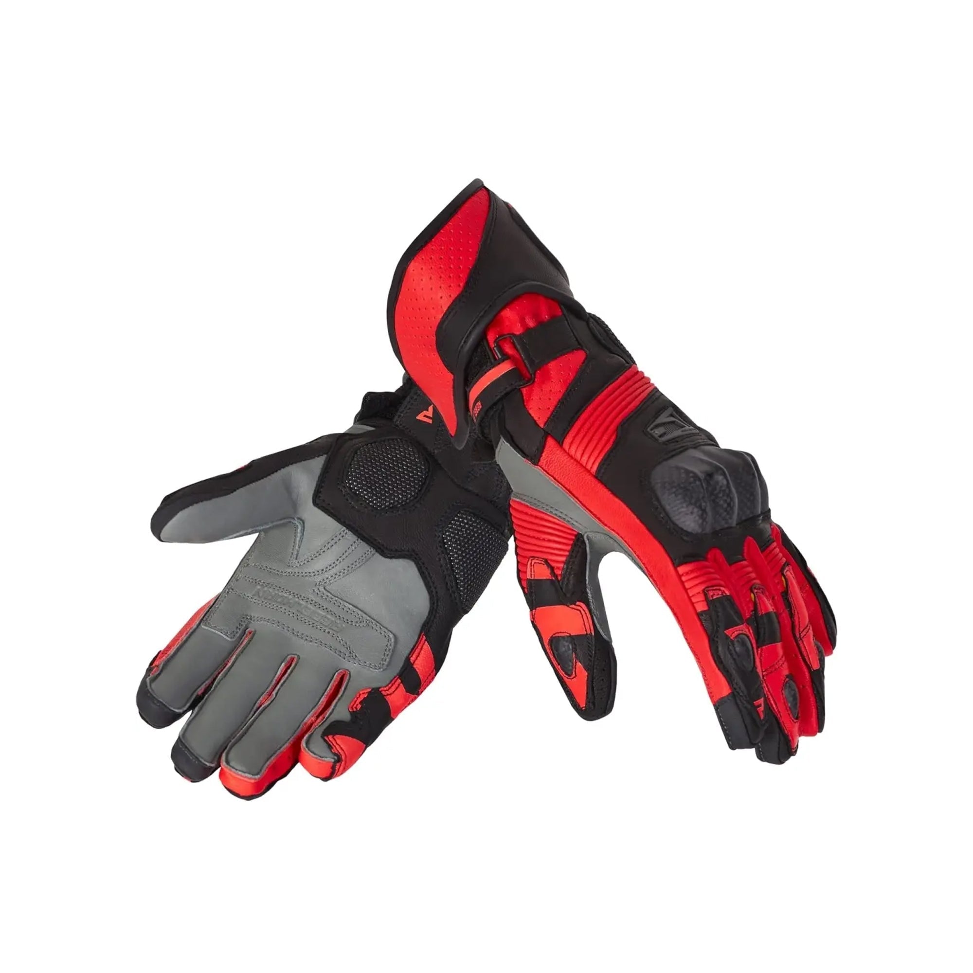 REBEL HORN - GUANTES PIEL FIGHTER BLACK/FLUO RED - SECURTEX MOTOR S.L (t/a MaximoMoto)