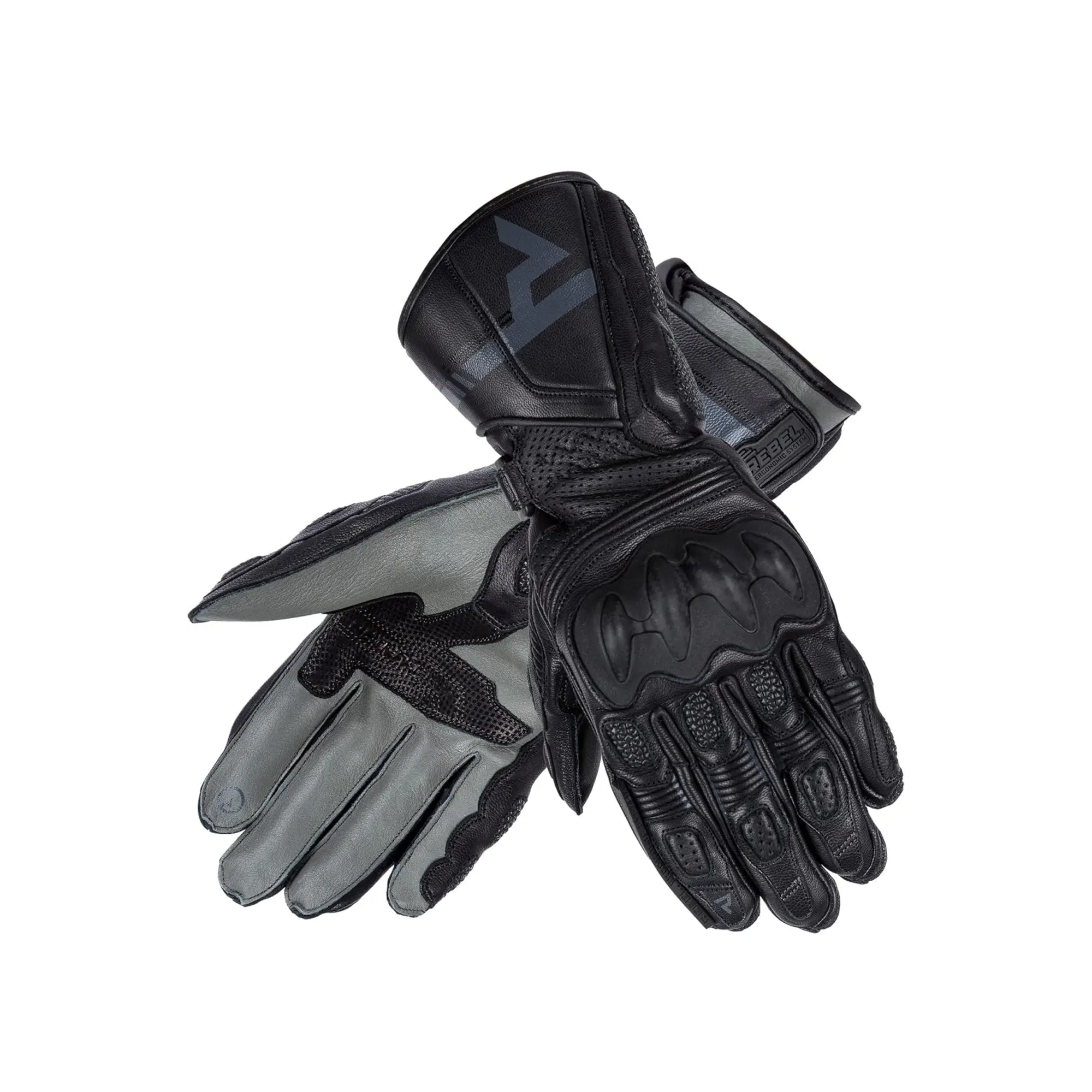 REBEL HORN - GUANTES PIEL ST LONG LADY BLACK/GREY - SECURTEX MOTOR S.L (t/a MaximoMoto)