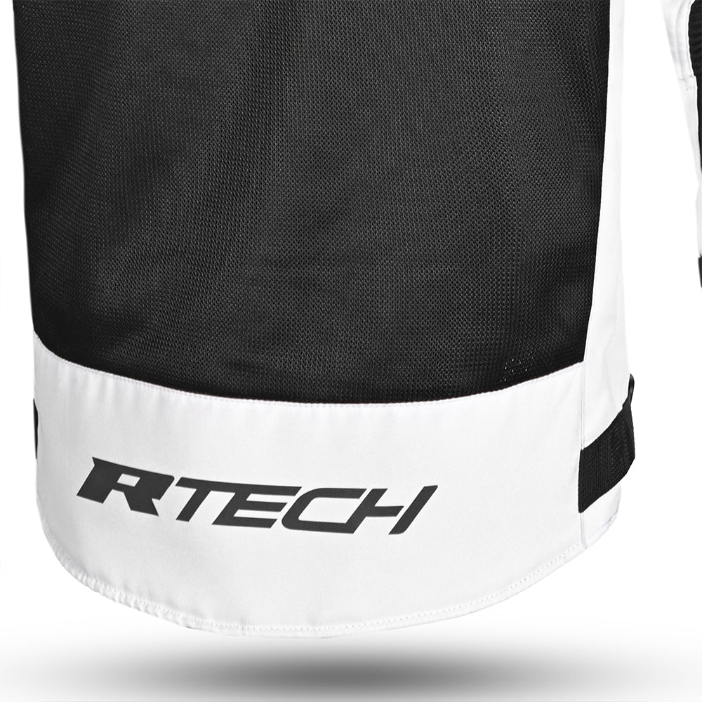R-TECH SPIRAL MESH CHAQUETA DE MOTO DE HOMBRE TEXTIL NEGRO BLANCO VERDE