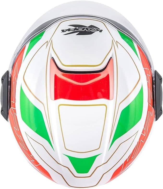 KAPPA KV37 EVO Moto Cara Abierta Casco Blanco Negro Rojo Verde - CASCO