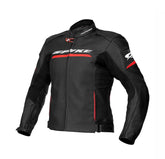 SPYKE IMOLA EVO 2.0 LEATHER JACKET BLACK FLUO RED