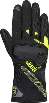IXON GRAVEL AIR GUANTES DE PIEL NEGRO AMARILLO FLU