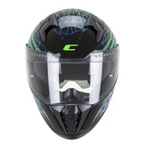 CGM 311T BLAST TECH CASCO DE MOTO INTEGRALES NEGRO MORADO VERDE FLUOR