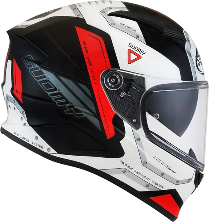 SUOMY-CASCOS SPEED STAR AIRPLANE WHITE/RED - SECURTEX MOTOR S.L (t/a MaximoMoto)