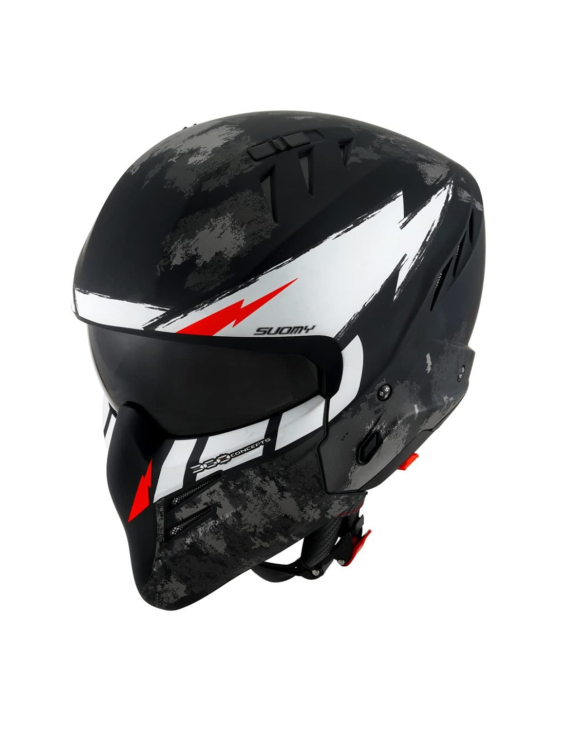 SUOMY-CASCOS ARMOR HI VOLT MATT BLACK/WHITE - SECURTEX MOTOR S.L (t/a MaximoMoto)