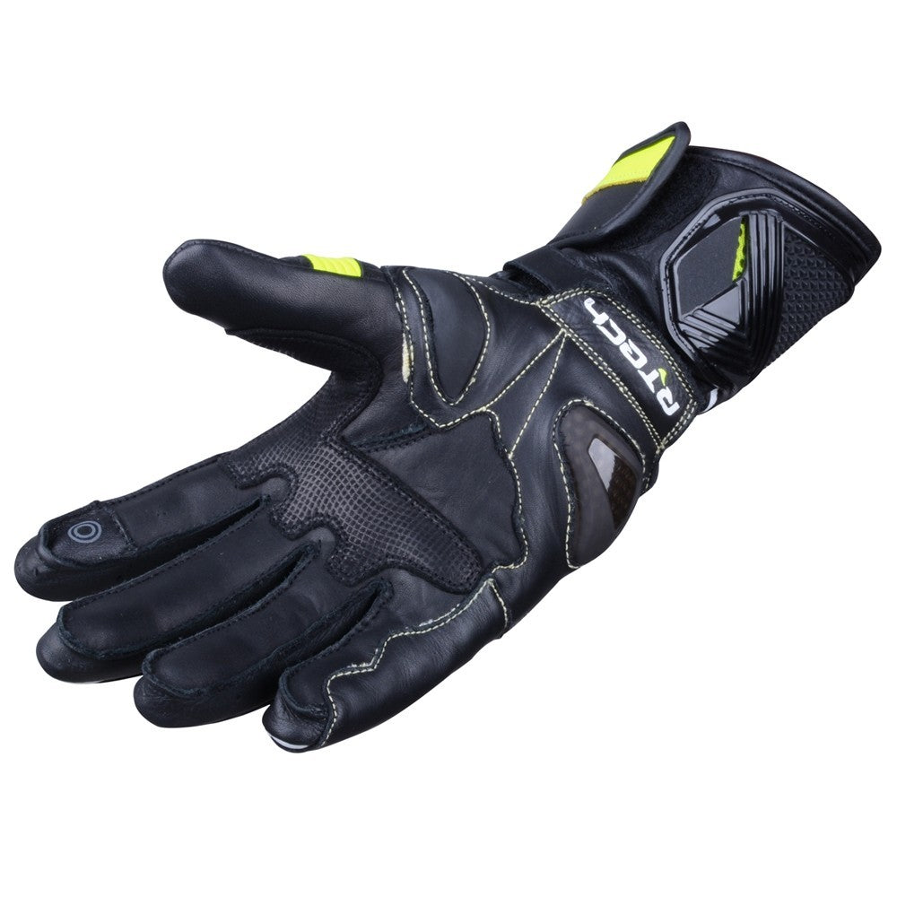 R-TECH - Guante Piel Robo Man Negro/Amarillo Fluor - SECURTEX MOTOR S.L (t/a MaximoMoto)