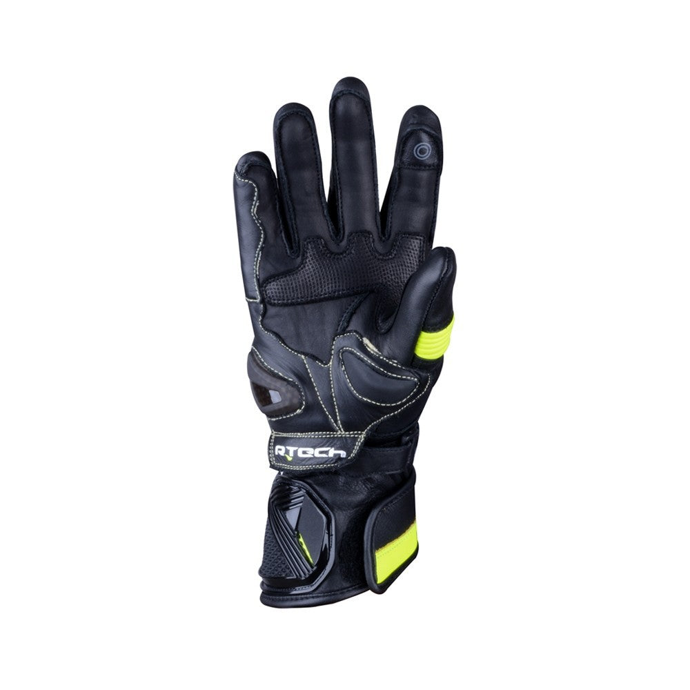 R-TECH - Guante Piel Robo Man Negro/Amarillo Fluor - SECURTEX MOTOR S.L (t/a MaximoMoto)