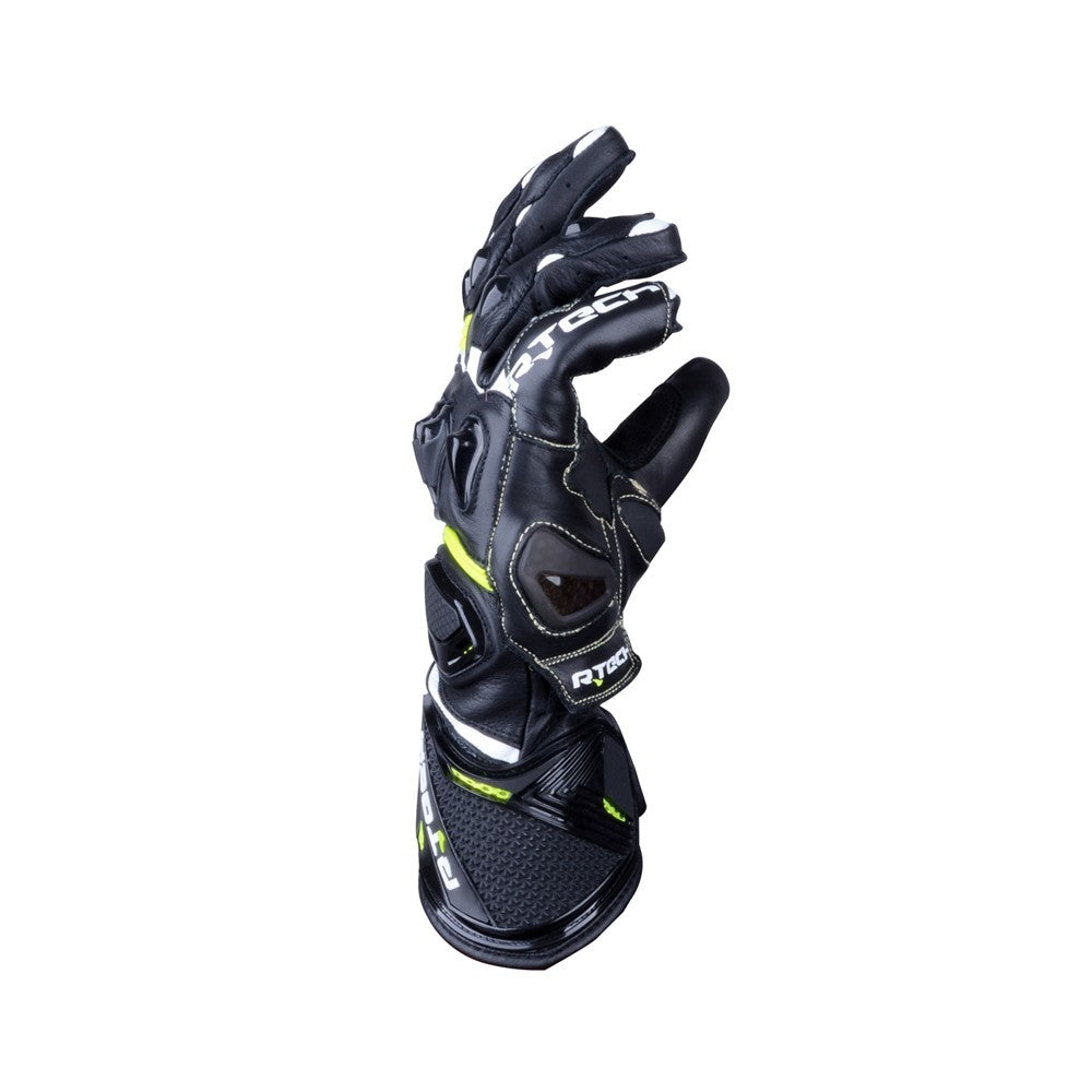 R-TECH - Guante Piel Robo Man Negro/Amarillo Fluor - SECURTEX MOTOR S.L (t/a MaximoMoto)