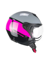 CGM 167R FLO STEP JET CASCO MOTO GRIGIO FUCSIA SAGOMATA - CASCO