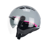CGM 116G AIR BICO Jet Scooter Casco Gris Fucsia Flúor