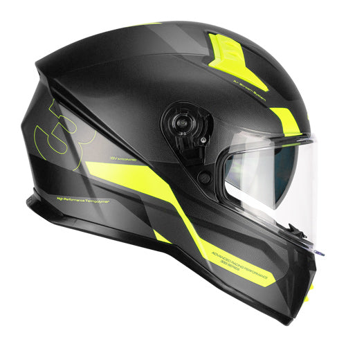 CGM 333G ONYX SPORT Integral Moto Casco Negro Amarillo Fluo Mate