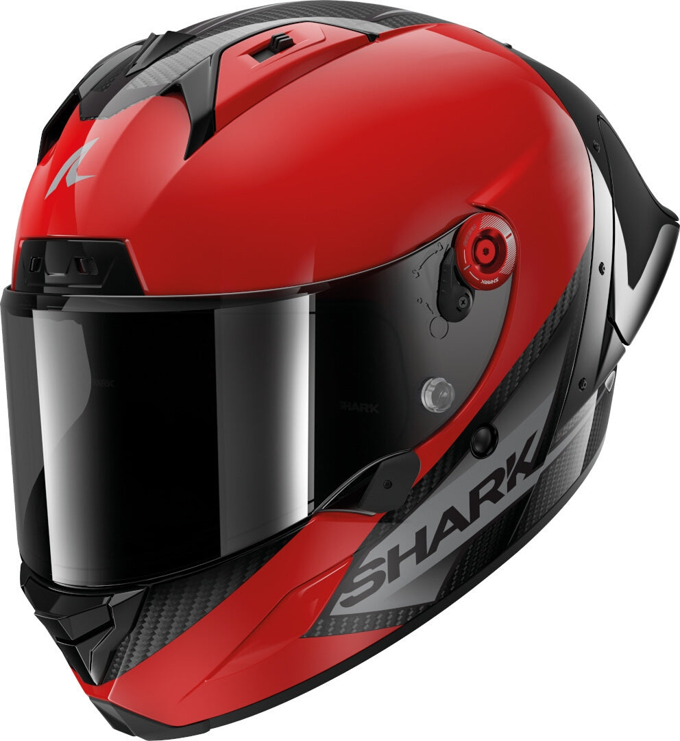 SHARK AERON-GP BLANK SP INTEGRAL CASCO Carbono Rojo Antracita