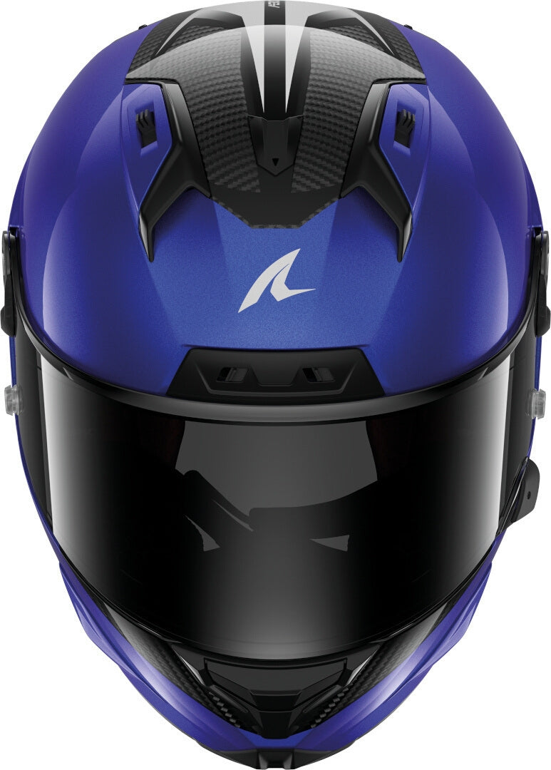 SHARK - AERON-GP BLANK SP Carbon Blue Anthracite - SECURTEX MOTOR S.L (t/a MaximoMoto)