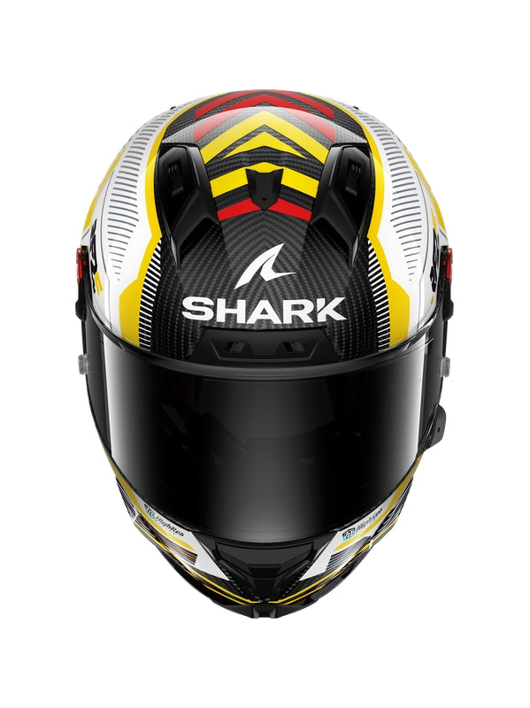 SHARK - AERON-GP REPLICA RAUL FERNANDEZ SIGNATURE Carbon White Yellow - SECURTEX MOTOR S.L (t/a MaximoMoto)
