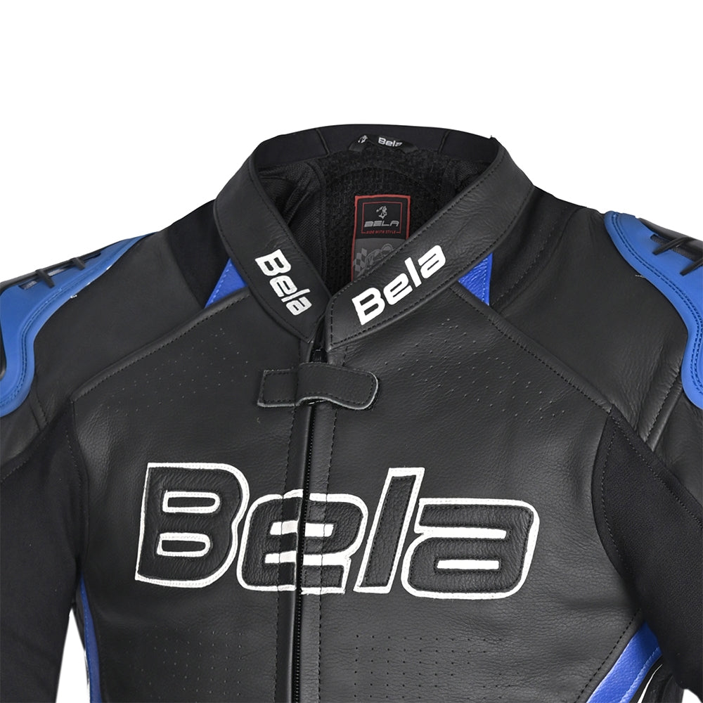 BELA - Chaqueta Piel Rocket man Negro/Azul - SECURTEX MOTOR S.L (t/a MaximoMoto)