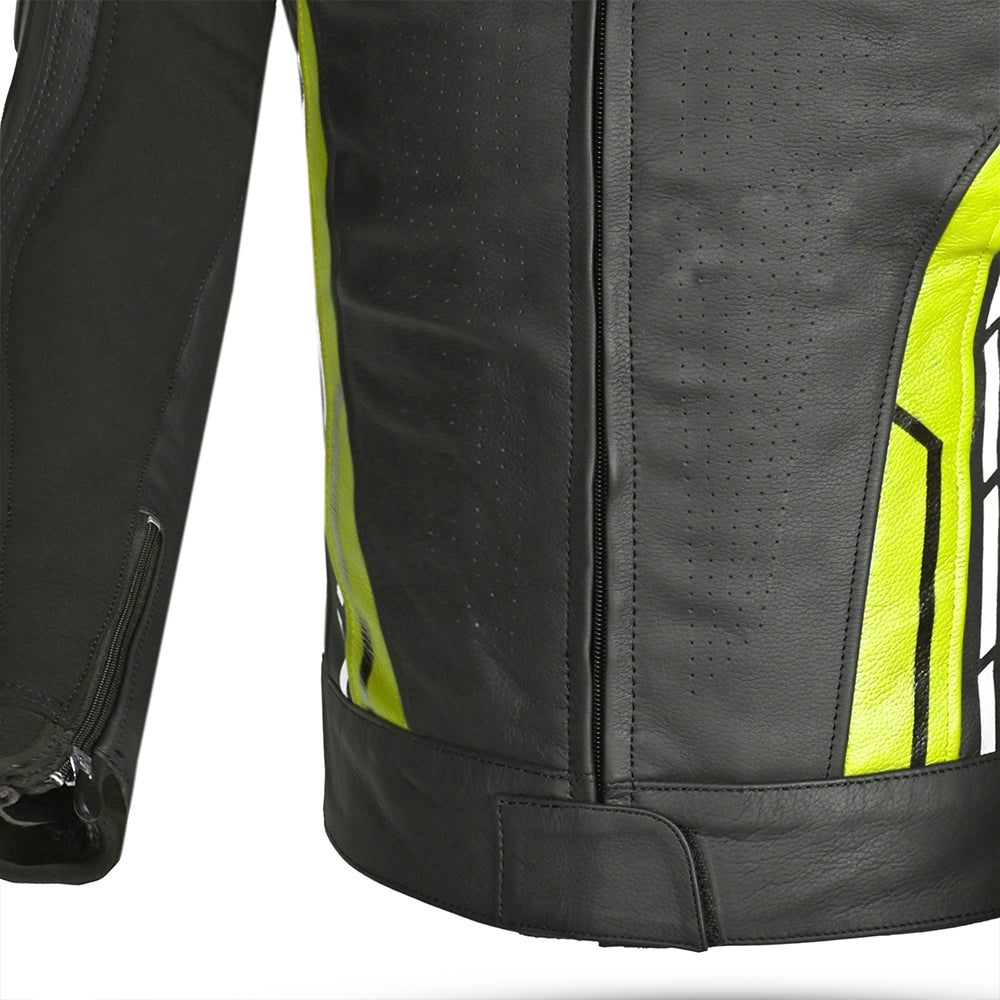 BELA - Chaqueta Piel Rocket man Negro/Amarillo Fluor - SECURTEX MOTOR S.L (t/a MaximoMoto)
