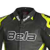 BELA - Chaqueta Piel Rocket man Negro/Amarillo Fluor - SECURTEX MOTOR S.L (t/a MaximoMoto)