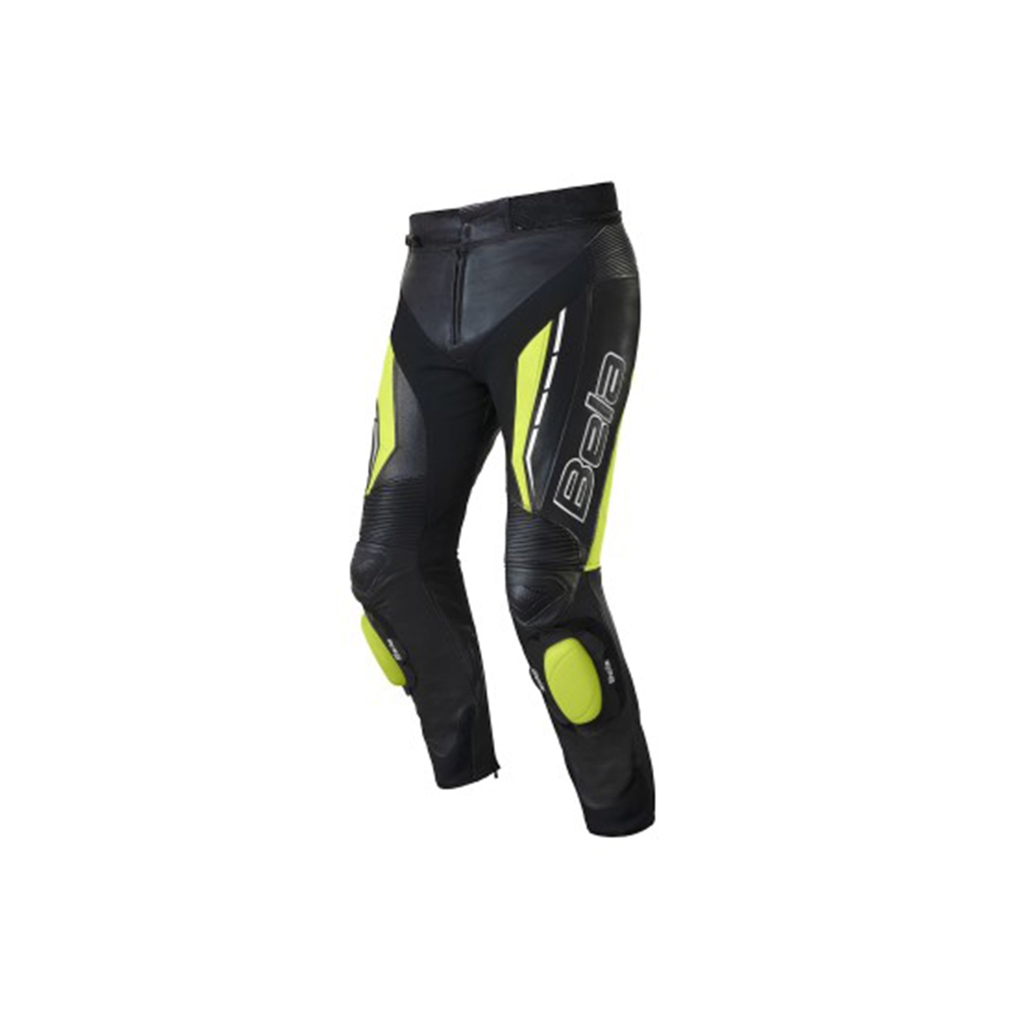 BELA - Pantalón Piel Rocket Man Pant Negro/Amarillo Fluor - SECURTEX MOTOR S.L (t/a MaximoMoto)