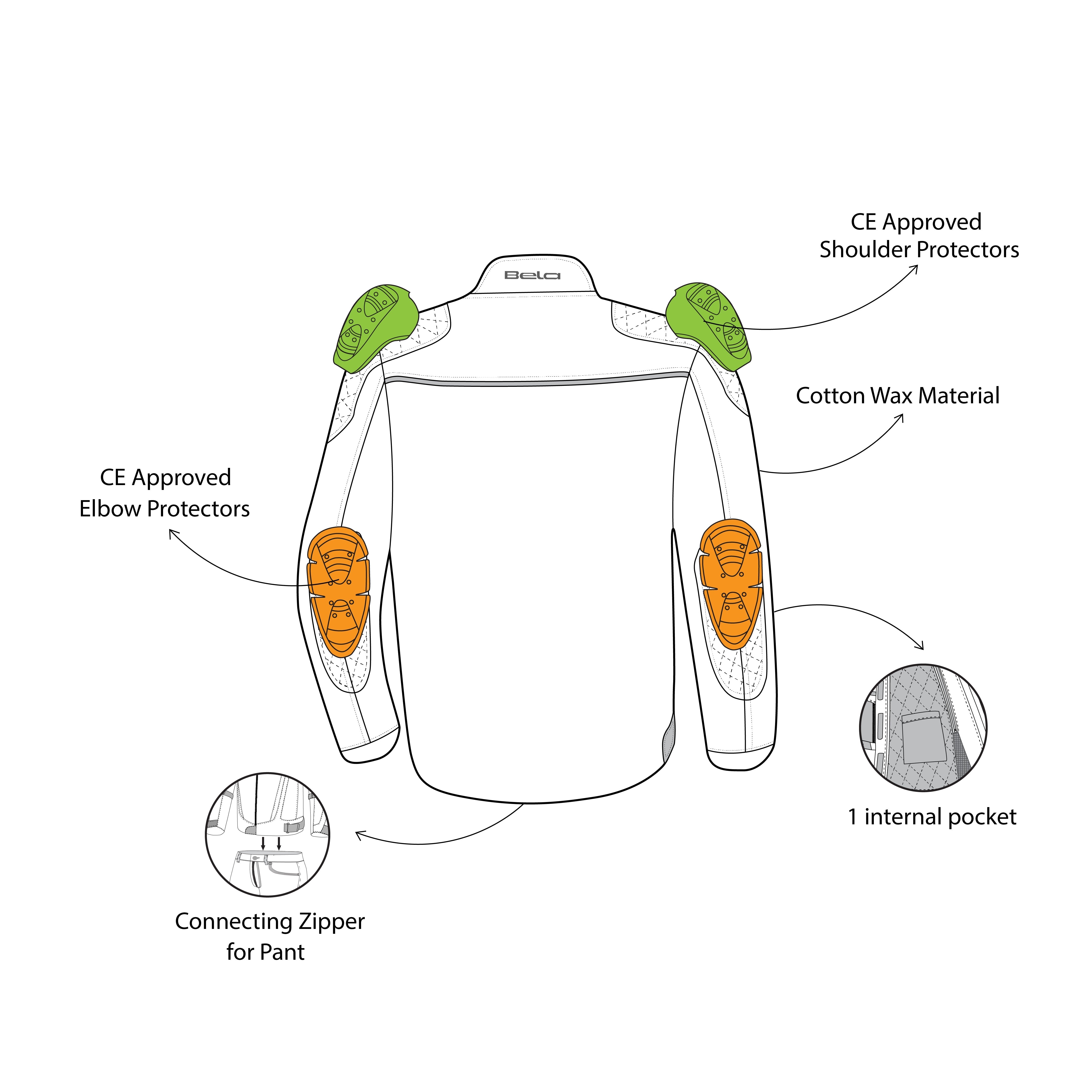 BELA - Chaqueta Textil Clutch Wax Cotton Jacket Negro - SECURTEX MOTOR S.L (t/a MaximoMoto)