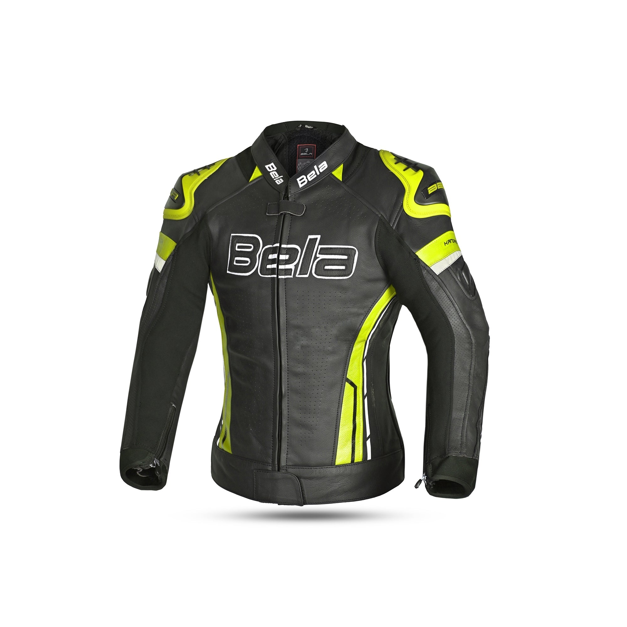 BELA - Chaqueta Piel Rocket lady Negro/Amarillo Fluor - SECURTEX MOTOR S.L (t/a MaximoMoto)