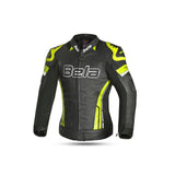BELA - Chaqueta Piel Rocket lady Negro/Amarillo Fluor - SECURTEX MOTOR S.L (t/a MaximoMoto)