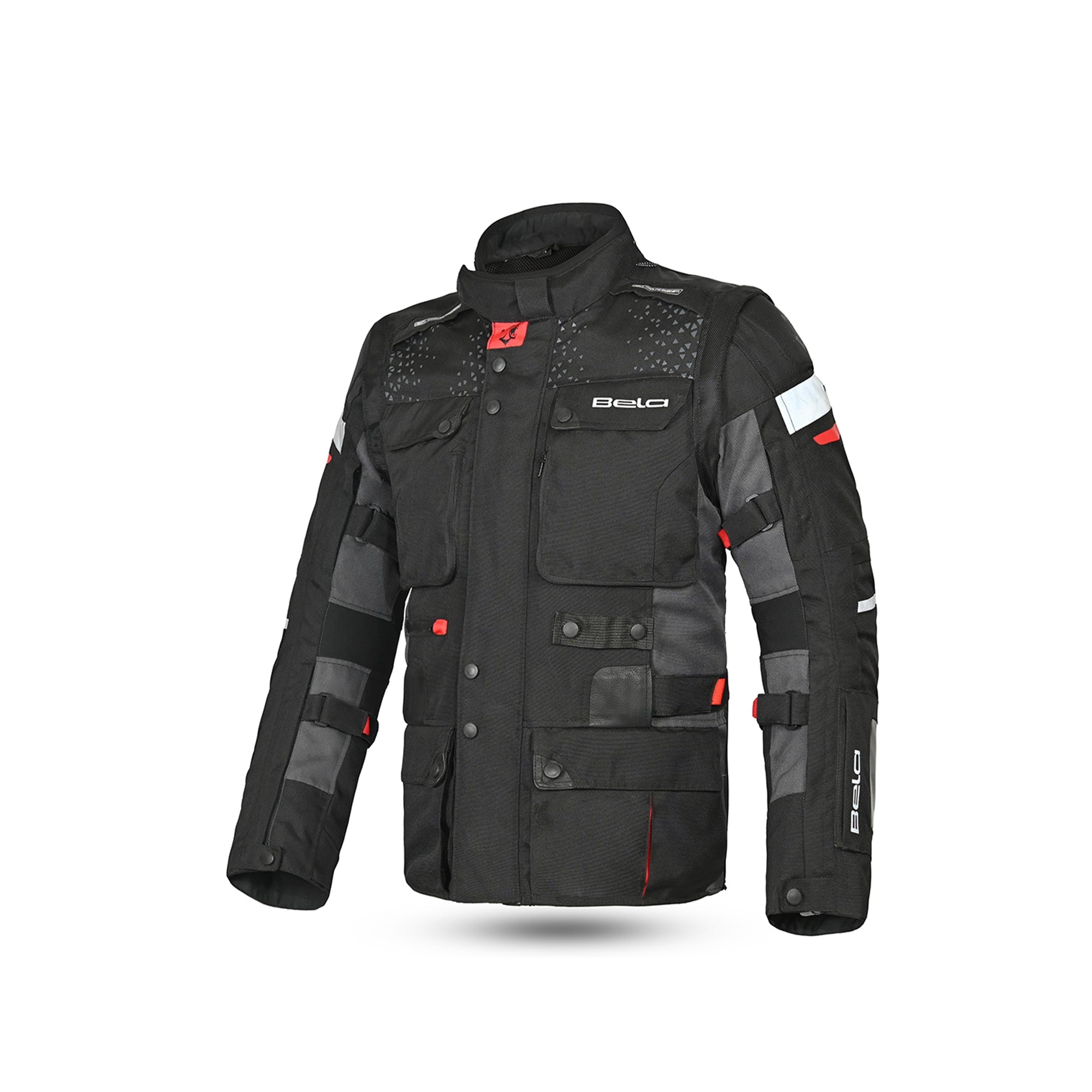 BELA - Chaqueta Textil Crossroad Extreme WP Negro/Antracita/Rojo - SECURTEX MOTOR S.L (t/a MaximoMoto)