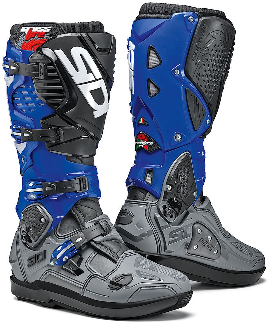 SIDI - BOTAS CROSSFIRE 3 SRS GRIS / AZUL / NEGRO - SECURTEX MOTOR S.L (t/a MaximoMoto)