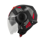 KAPPA KV 37 EVO Moto Cara Abierta Casco Titanium Rojo Mate - CASCO