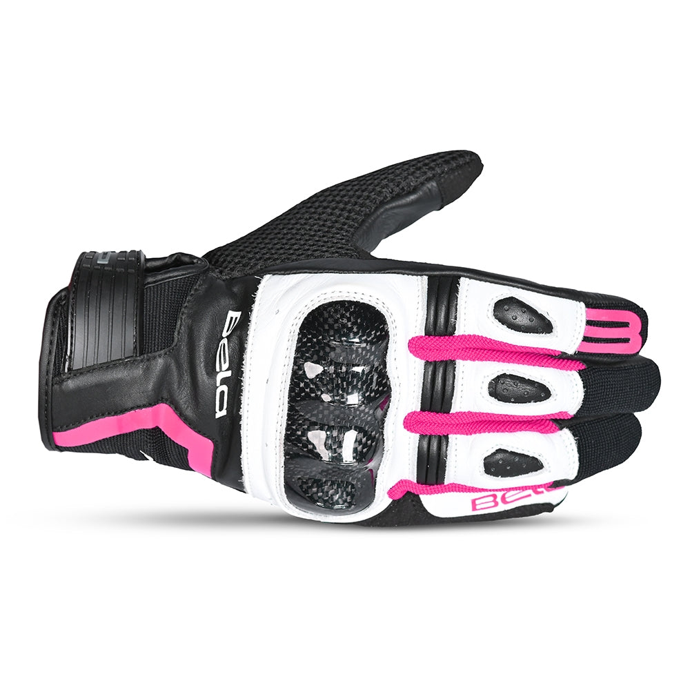 BELA - Guante Piel Air Flow Lady Negro/Rosa - SECURTEX MOTOR S.L (t/a MaximoMoto)