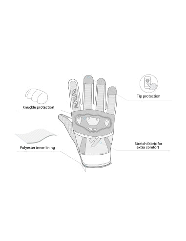 SHUA - Guantes Textil Shot Lady Negro/Amarillo-Maximo Moto