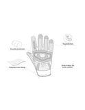 SHUA - Guantes Textil Shot Lady Negro/Amarillo-Maximo Moto