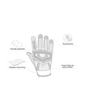 SHUA - Guantes Textil Shot Lady Negro/Amarillo-Maximo Moto