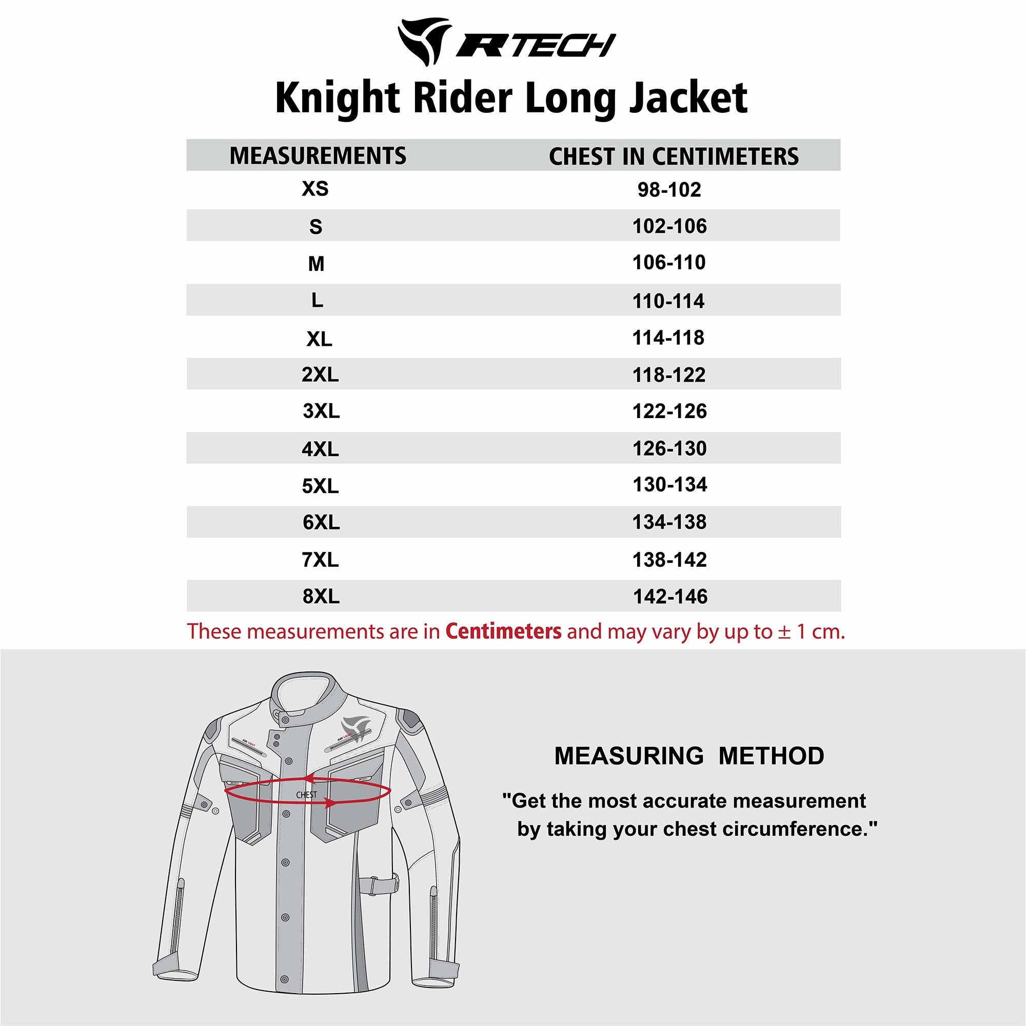 R-TECH Chaqueta Textil Knight Rider (Long) Negro/Antracita/Rojo - SECURTEX MOTOR S.L (t/a MaximoMoto)