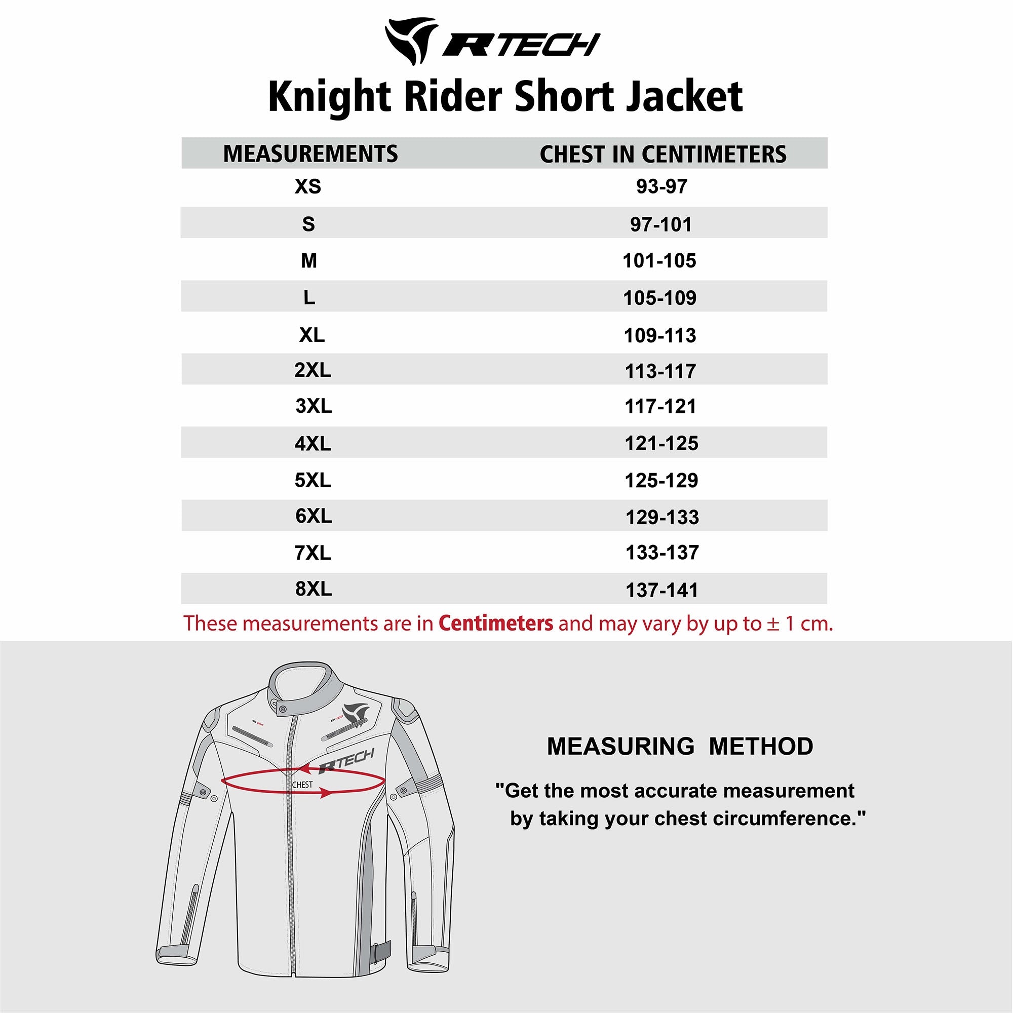 R-TECH Chaqueta Textil Knight Rider (Short) Negro/Antracita/Rojo - SECURTEX MOTOR S.L (t/a MaximoMoto)