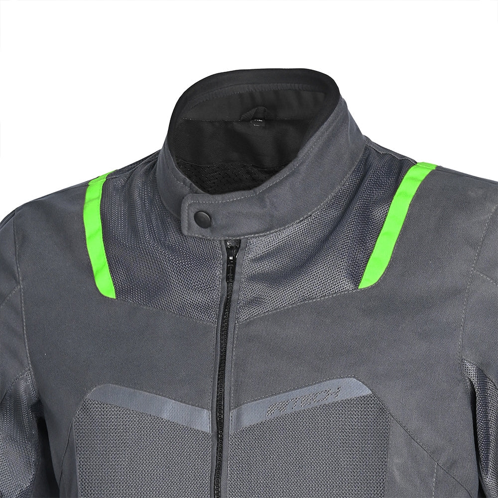 R-TECH - CHAQUETA TEXTIL SPIRAL MESH ANTRACITA/GRIS/VERDE - SECURTEX MOTOR S.L (t/a MaximoMoto)