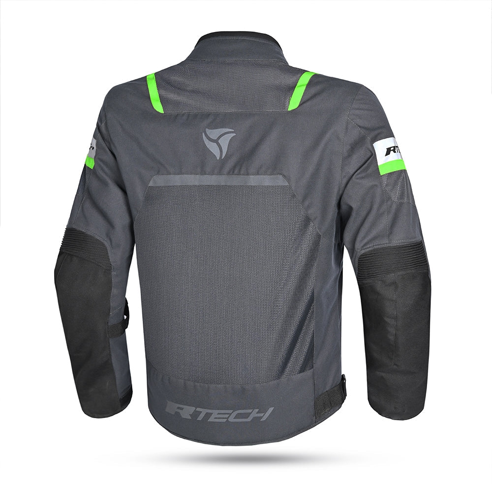 R-TECH - CHAQUETA TEXTIL SPIRAL MESH ANTRACITA/GRIS/VERDE - SECURTEX MOTOR S.L (t/a MaximoMoto)