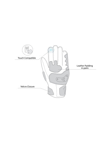 R-TECH - Guante Piel Robo Man Negro/Azul