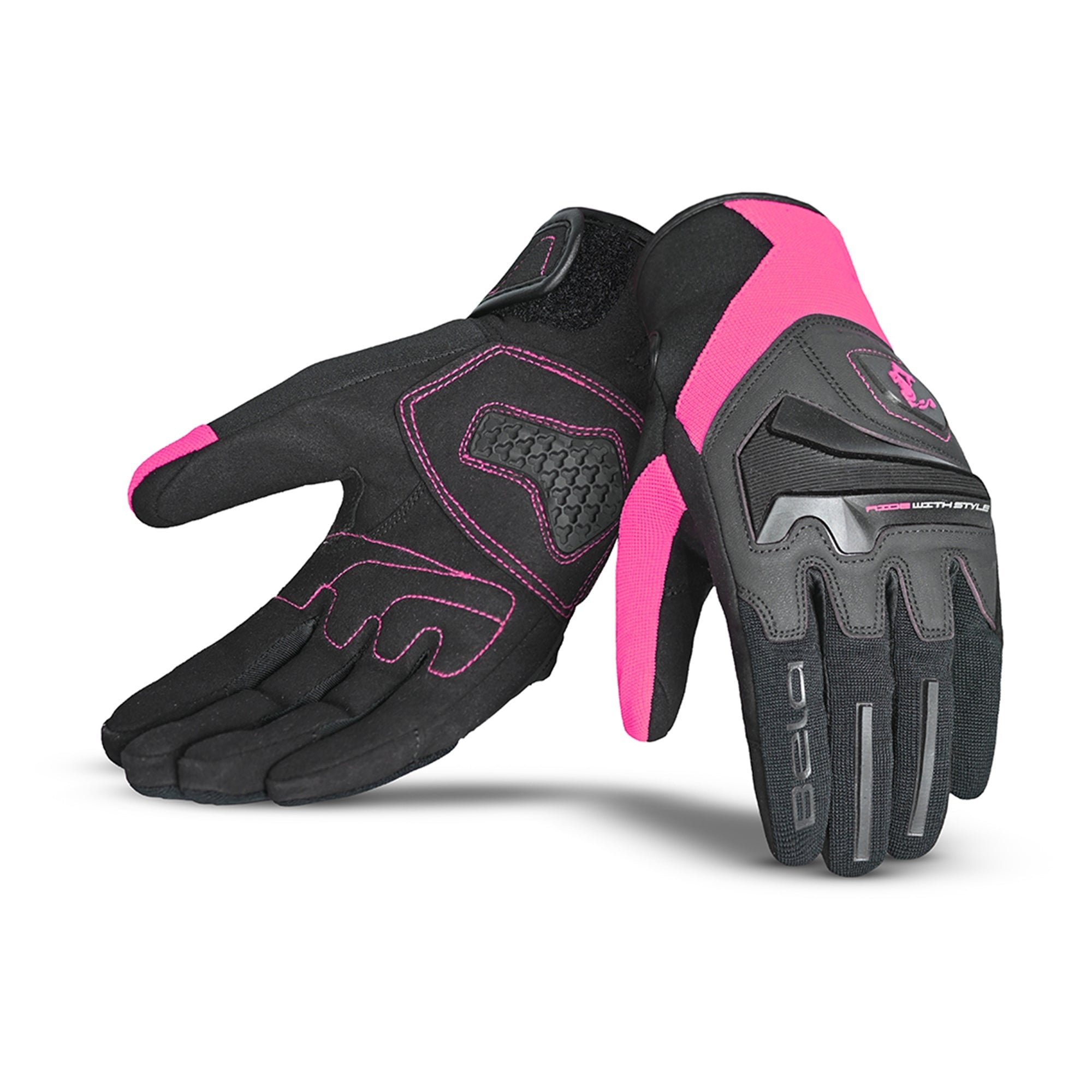 BELA - Guante Textil Lady Star Rosa/Negro - SECURTEX MOTOR S.L (t/a MaximoMoto)