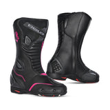 BELA - Botas Piel Strip Lady Negro/Rosa Fluor - SECURTEX MOTOR S.L (t/a MaximoMoto)