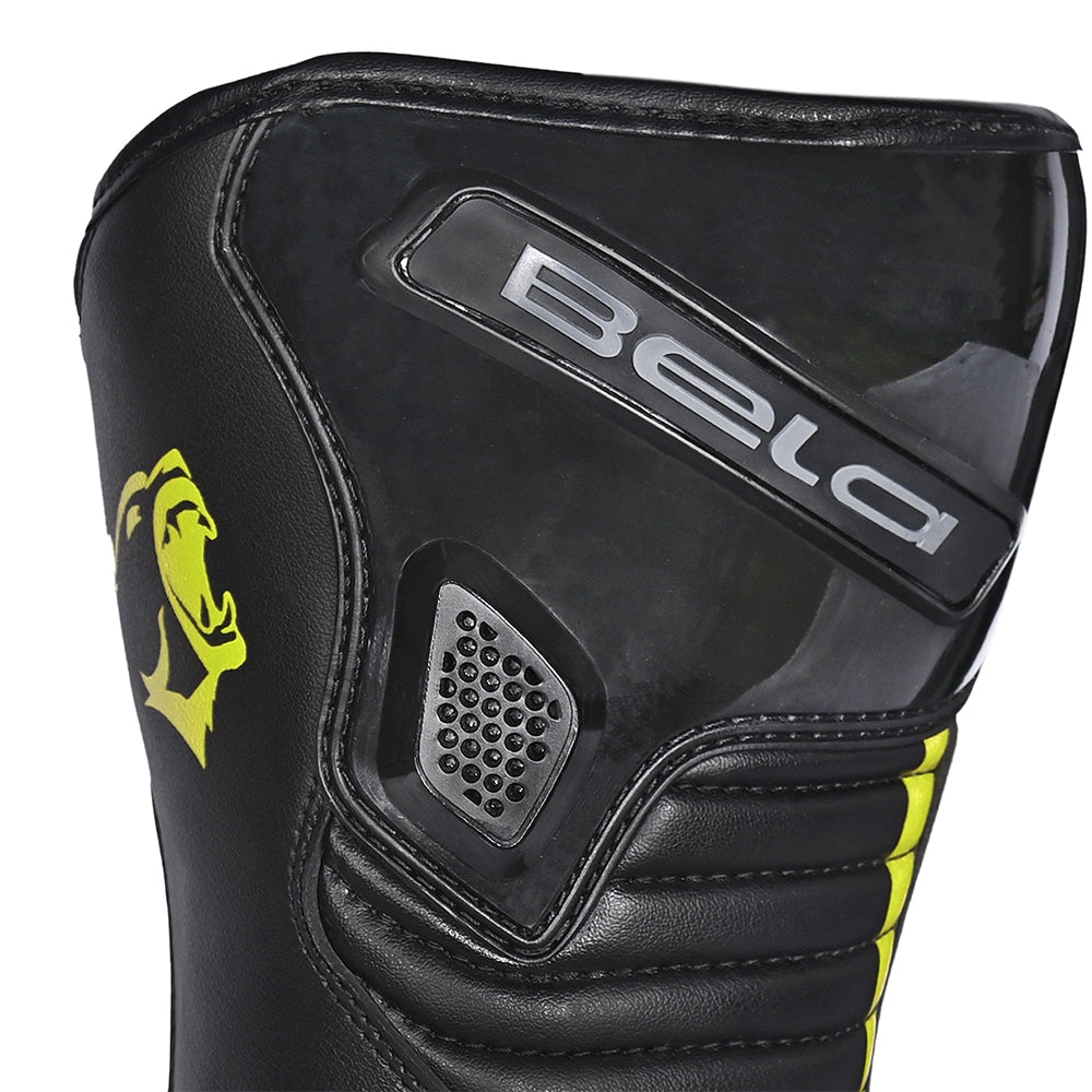 BELA - Botas Piel Strip Negro/Amarillo Fluor - SECURTEX MOTOR S.L (t/a MaximoMoto)