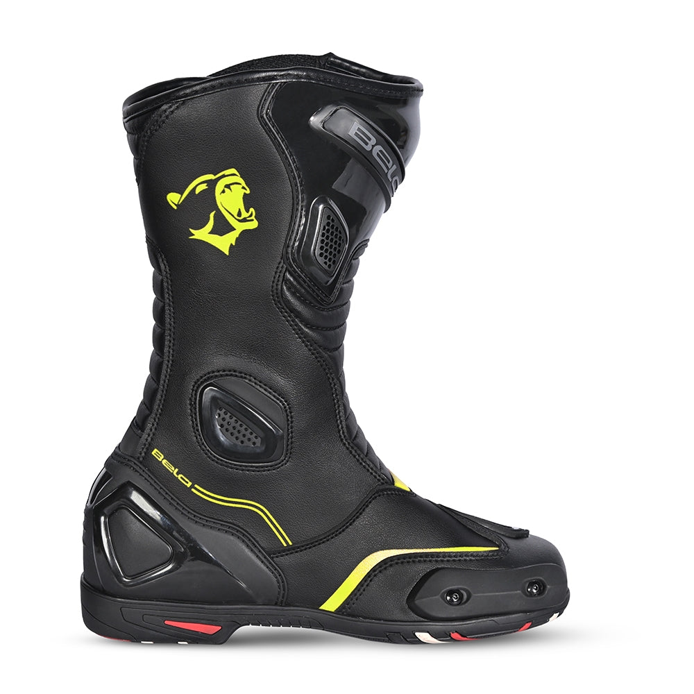 BELA - Botas Piel Strip Negro/Amarillo Fluor - SECURTEX MOTOR S.L (t/a MaximoMoto)