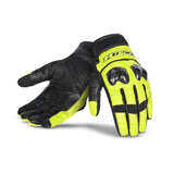 R-TECH - Guante Piel Falcon Summer Negro/Amarillo Fluor - SECURTEX MOTOR S.L (t/a MaximoMoto)