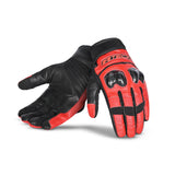 R-TECH - Guante Piel Falcon Summer Negro/Rojo - SECURTEX MOTOR S.L (t/a MaximoMoto)