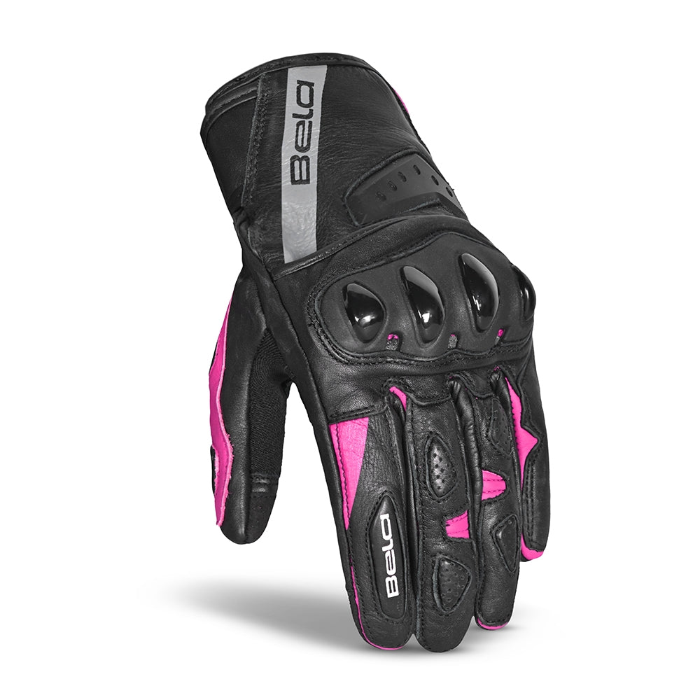 BELA - Guante Piel Blast Lady Negro/Rosa - SECURTEX MOTOR S.L (t/a MaximoMoto)